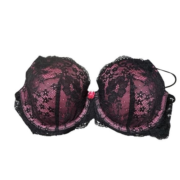 Victoria’s Secret bundle of 2 dream angel lined Demi lace bras pink/black 34D - Picture 5 of 12